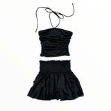 FLOWERS BY ZOE CHIFFON TOP - BLACK SPARKLE