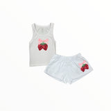 FLOWERS BY ZOE SHORTS - WHITE/STRAWBERRY