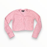 FLOWERS BY ZOE FUZY FUR CARDIGAN - BABY PINK