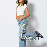KATIE J TWEEN CHICAGO LOW RISE JEAN WITH LACE BOWS