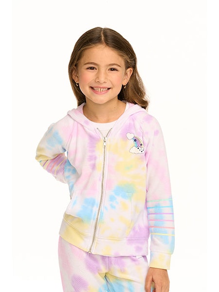 CHASER KIDS ZIP HOODIE - RAINBOW STRIPE