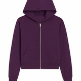 KATIE J TWEEN CODY ZIP HOODIE - EGGPLANT