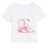 KATIE J TWEEN COWGIRL BOOTS TEE - WHITE