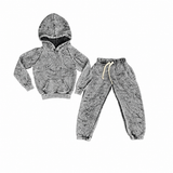CALIFORNIAN VINTAGE HOODIE AND JOGGER SET - GRAY/SPLATTER