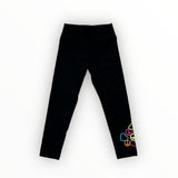 FLOWERS BY ZOE LEGGING -  BLACK/HEART AND PEACE SIGN