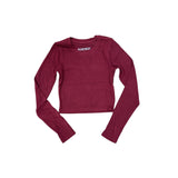 KATIE J LIVI RIBBED LONG SLEEVE TEE - BUGANDY