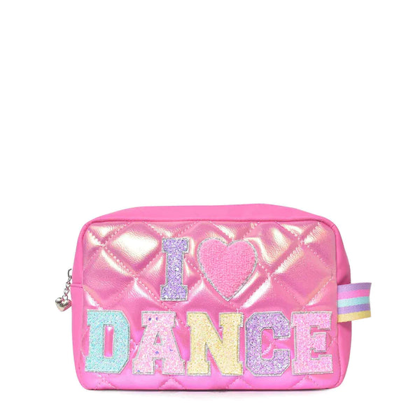 OMG ACCESSORIES QUILTE POUCH - HOT PINK/DANCE
