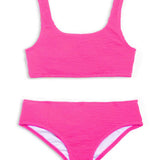 LIMEAPPLE DANIELA CRINKLE TWO PIECE SWIMSUIT - NEON PINK