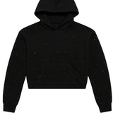 KATIE J TWEEN DAVIE RHINESTONE EMBELLISHED HOODIE - BLACK