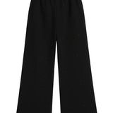 KATIE J TWEEN DAVIE RHINESTONE EMBELLISHED SWEATPANTS - BLACK