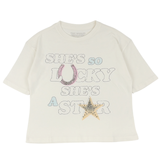 TINY WHALES SHE'S SO LUCKY T-SHIRT - NATURAL
