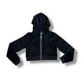 KATIE J TWEEN JADE VELOUR ZIP HOODIE - BLACK