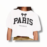 PRINCE PETER CROP T-SHIRT - WHITE/PARIS BOW