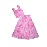 FLOWERS BY ZOE TOP AND MAXI SKIRT SET - PINK TIE DYE