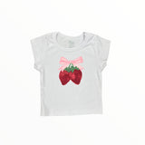 FLOWERS BY ZOE RIBBED T-SHIRT - WHITE/STRAWBERRY