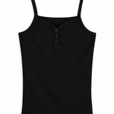KATIE J TWEEN HAILEY HENLEY SOLID CAMI - BLACK