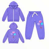 CALIFORNIAN VINTAGE ZIP HOODIE AND JOGGER SET - PURPLE BALLOON