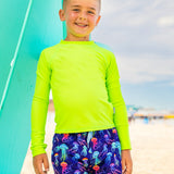 LIMEAPPLE DYLAN BOYS BOARD SHORT - NEON JELLYFISH