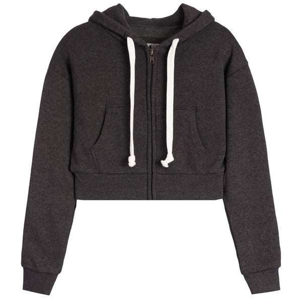 KATIE J DYLAN ZIP HOODIE - HEATHERED CHARCOAL