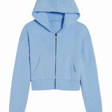 KATIE J TWEEN DYLAN CROP ZIP - GLACIER BLUE