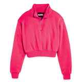 KATIE J TWEEN DYLAN THREE QUARTER ZIP SWEATSHIRT - RASPBERRY
