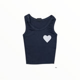 FIREHOUSE RIBBED TANK - BLACK/SILVER HEART