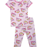 ESME GIRL S/S SLEEVE TOP & CROP LEGGING PAJAMA SET - LUCKY