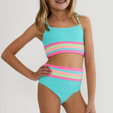 BEACH RIOT LITTLE MAE & MILLIE SET HIBISCUS COVE COLORBLOCK