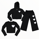 FIREHOUSE RIBBED LONG SLEEVE - BLACK/HEART