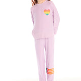 CHASER KIDS RAINBOW GLITTER CREW AND SWEATS SET