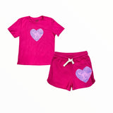 CALIFORNIAN VINTAGE T-SHIRT - FUSCHIA/LEATHER HEART