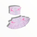 FLOWERS BY ZOE HANKERCHIEF TUBE AND SKIRT SET - PINK