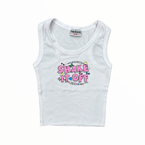 FIREHOUSE RIBBED TANK - WHITE/SHAKE IT OFF