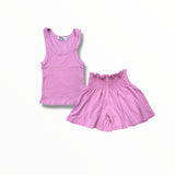 T2LOVE SMOCKING SHORT - PALE PINK