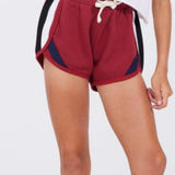 VINTAGE HAVANA RINGER TAPE SHORT - BURGANDY