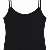 KATIE J TWEEN EMMA SATIN CAMI TOP & CAROL PANT - BLACK SATIN