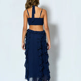 KATIE J TWEEN EVERLY CUTOUT MAXI DRESS - EVENING BLUE