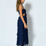 KATIE J TWEEN EVERLY CUTOUT MAXI DRESS - EVENING BLUE
