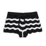 LIMEAPPLE ELIORA CROCHET KNIT SHORT - BLACK/WHITE
