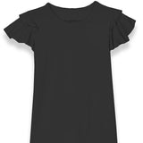 KATIE J TWEEN ERIN FLUTTER SLEEVE TOP - BLACK