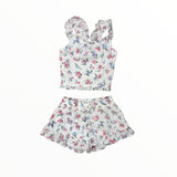 FLOWERS BY ZOE GAUZE TOP AND SHORT SET - SARA EYELET FLORAL