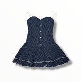 KATE J. TWEEN SOREN DRESS - NAVY POLKA DOT