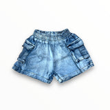 FLOWERS BY ZOE CARGO SHORTS - DENIM