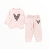 COZII ZIP PULLOVER HOODIE AND JOGGER SET - PINK BLISS/LEOPARD HEART