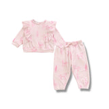 COZII RUFFLE L/S AND JOGGER SET - PINK HORSE