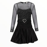 MARLO KIDS TWINKLE BEADED DRESS - BLACK