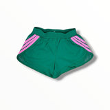 FLOWERS BY ZOE MICROFIBER STRIPE SHORT - GREEN/PINK