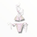 SUBMARINE SWIM STRING BOTTOM BIKINI SET - PAISLEY PINK