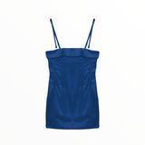 KATIE J TWEEN CALLIE SATIN DRESS - NAVY
