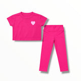 FLOWERS BY ZOE T-SHIRT - FUSCHIA/HEART